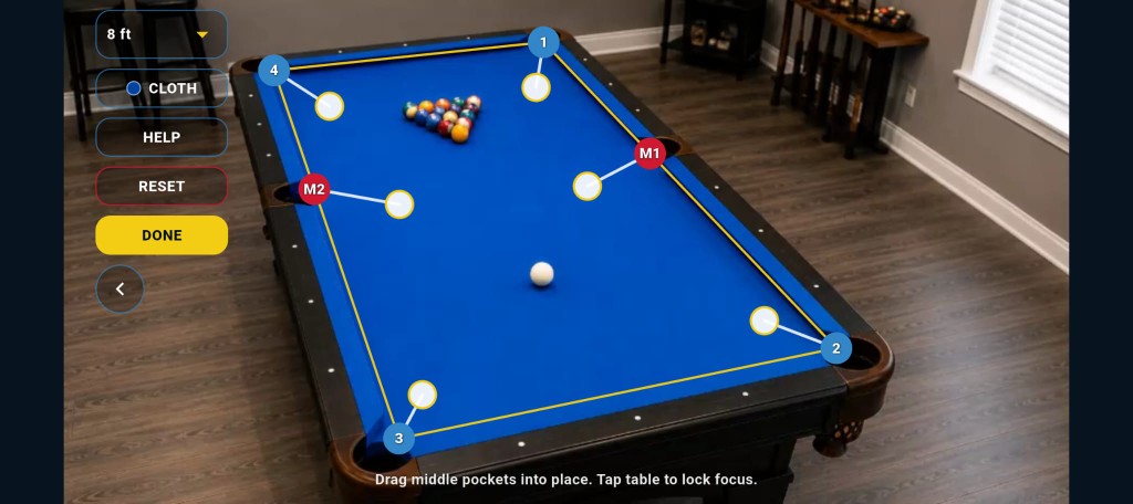 Table calibration markers on each pocket